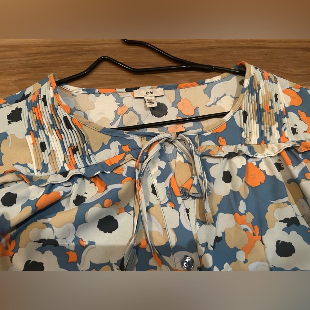 🔥 *LIKE NEW* Joie Floral Fields Peasant Top, Worn ONE Time SZ XL - Picture 9 of 9